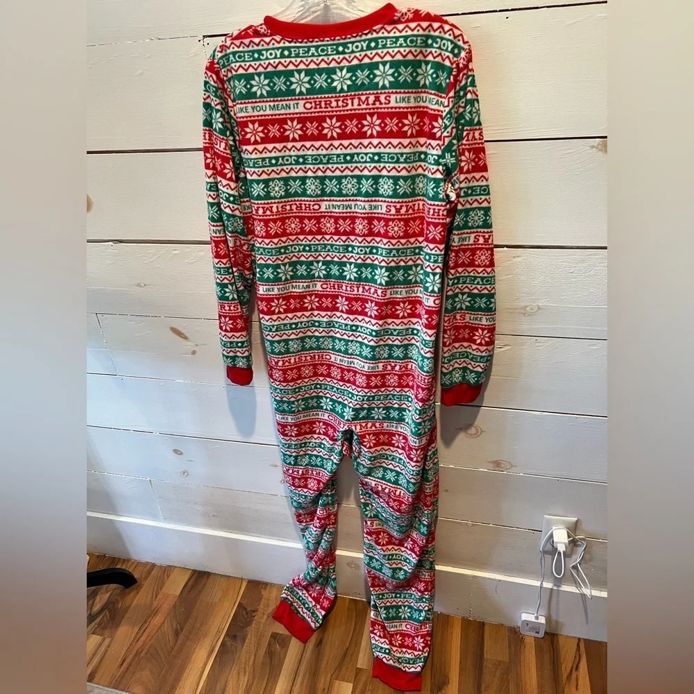 Jammies for your Families size 18-20 kids Festive Christmas Onesie Pajamas, EUC